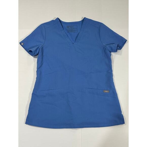 Figs Casma Three-Pocket Scrub Top CEIL BLUE XS - Picture 1 of 4